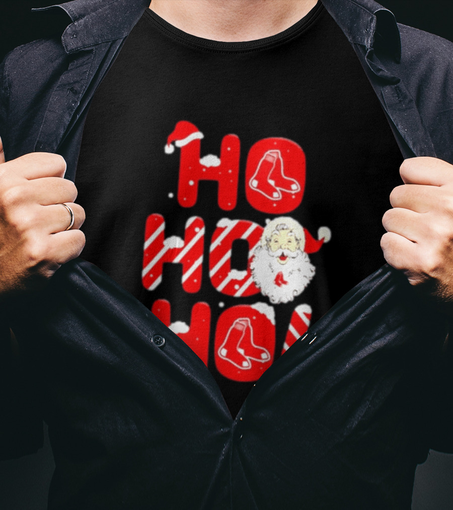 Boston Red Sox Santa Claus Ho Ho Ho Merry Christmas T-Shirt