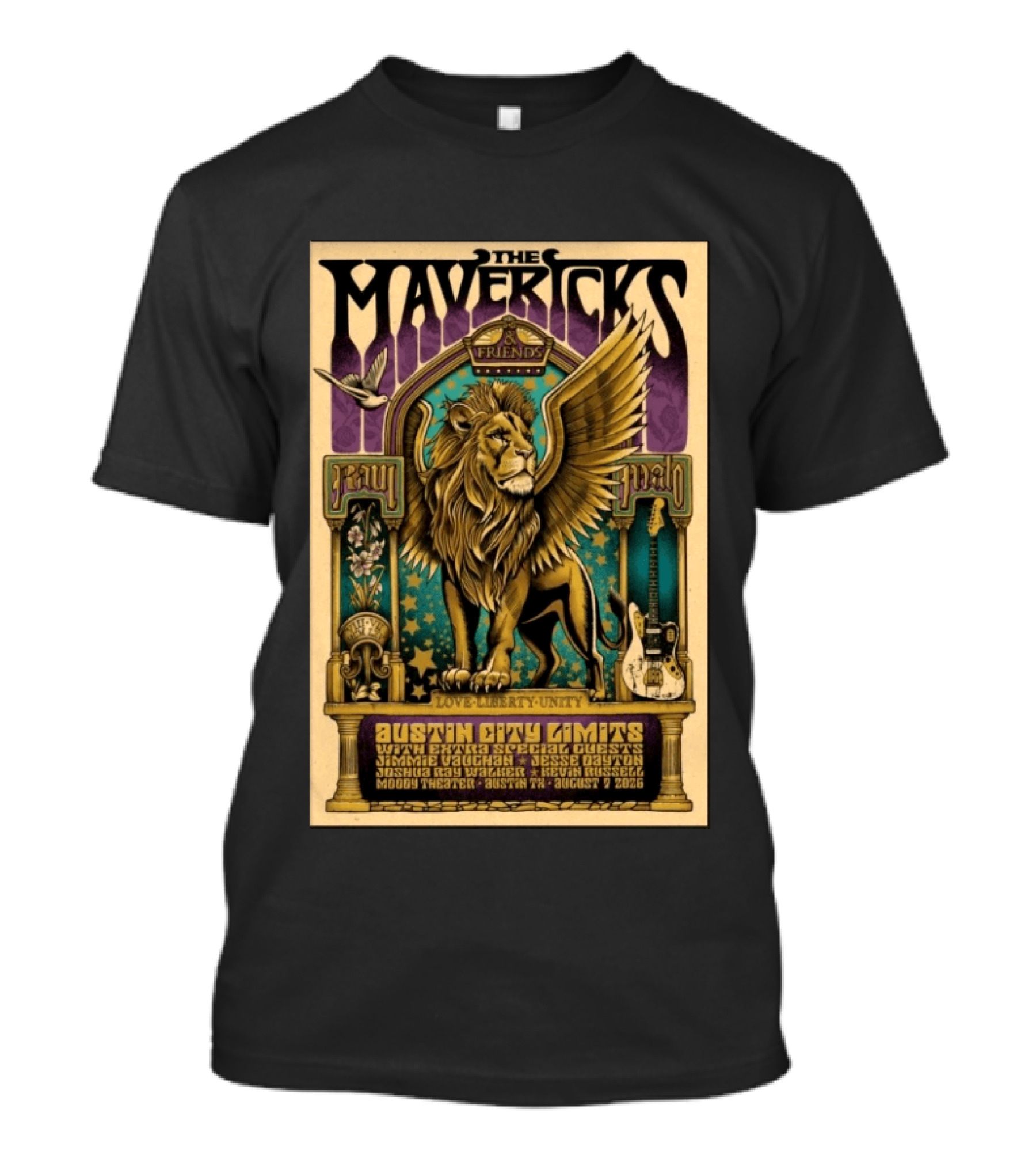 The Mavericks Austin City Limits Tour August 7 2026 Moody Theater Texas Music Concert T-Shirt