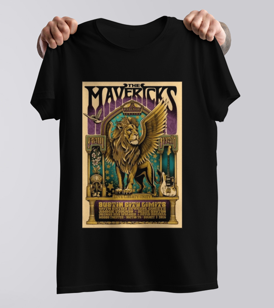 The Mavericks Austin City Limits Tour August 7 2026 Moody Theater Texas Music Concert T-Shirt