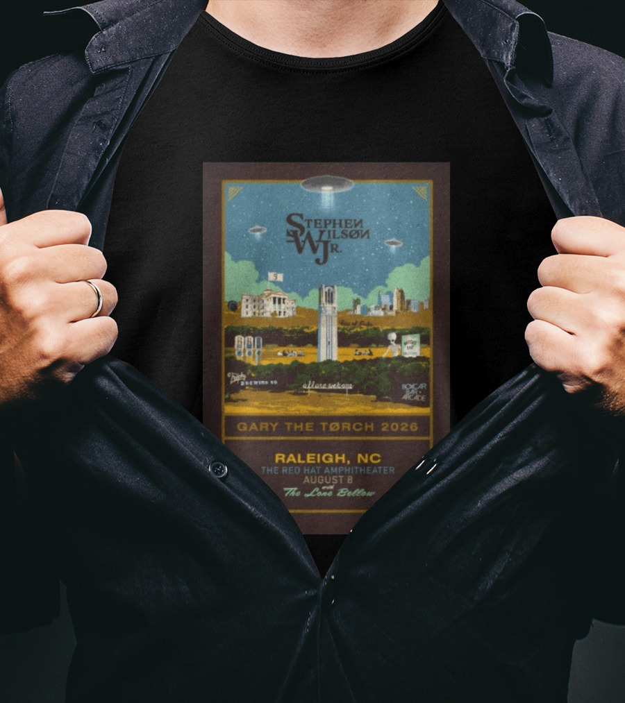 Stephen Wilson JR. Gary The Torch 2026 Raleigh NC Red Hat Amphitheater August 8 The Love Below T-Shirt