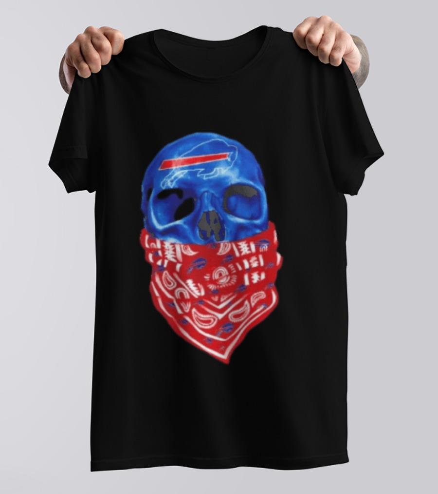 Outlaw Skull Gang Buffalo Bills Bandana Face Covering Trend T-Shirt