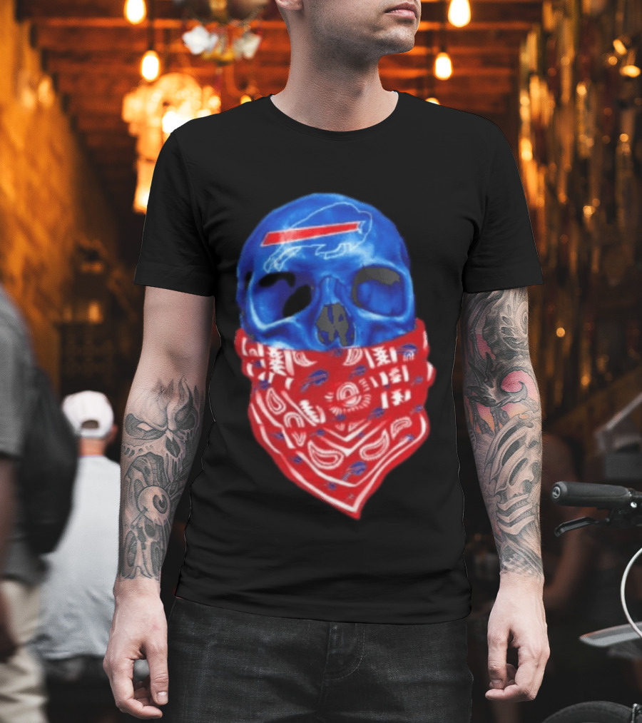 Outlaw Skull Gang Buffalo Bills Bandana Face Covering Trend T-Shirt