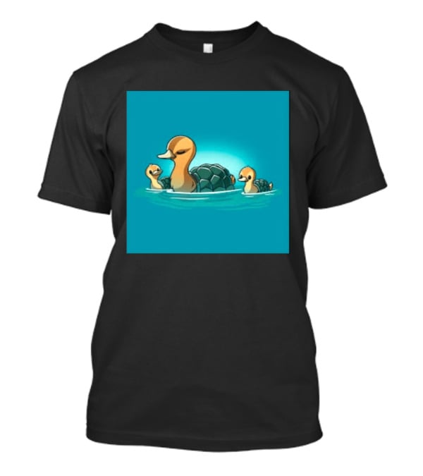 Turtle Ducks Swimming Cute Playful Hybrid Creatures T-Shirt
