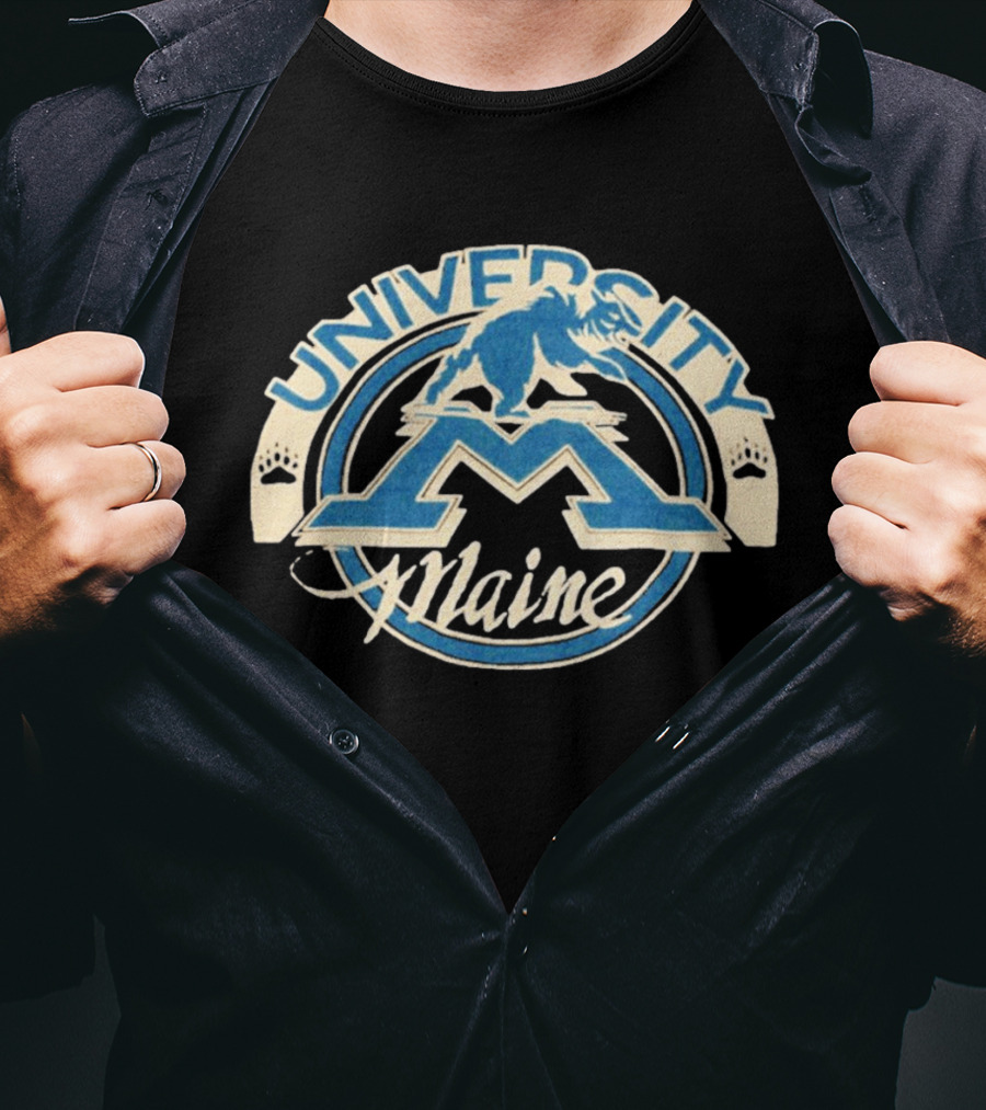 University Of Maine Bear Mascot Circular T-Shirt