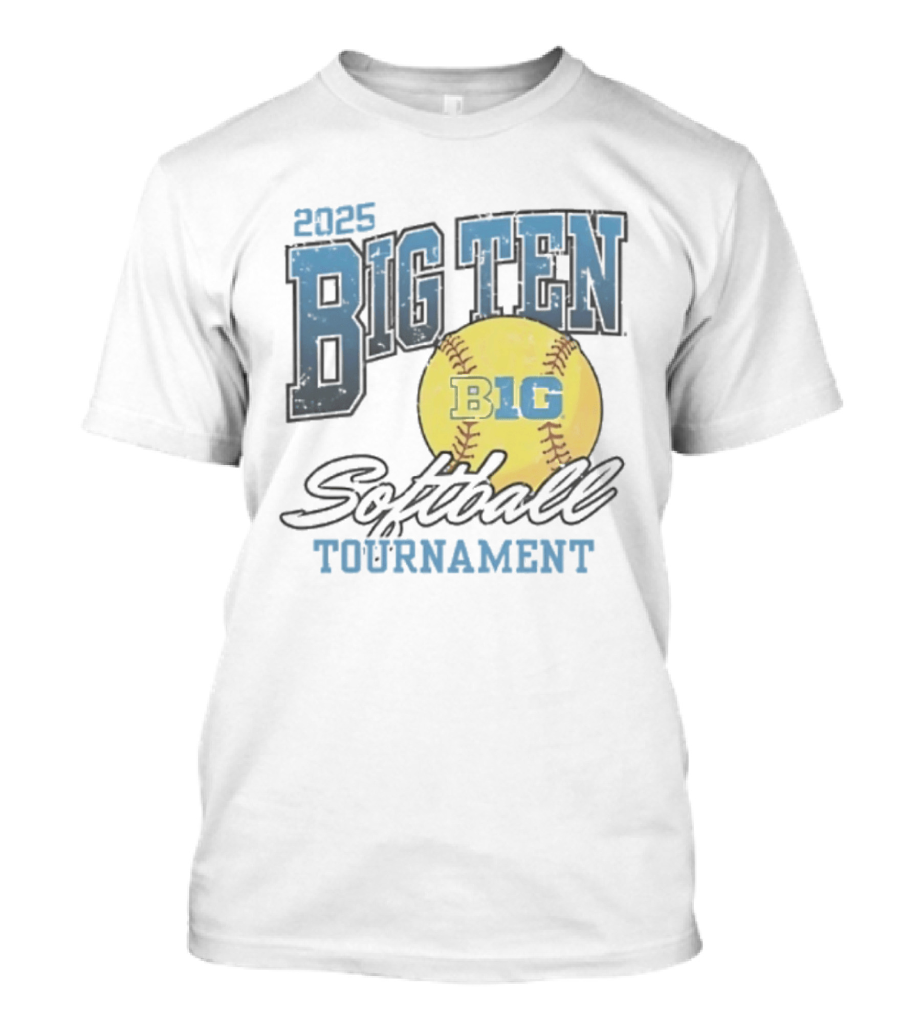 2025 Big Ten Softball Tournament B1G Yellow Softball T-Shirt