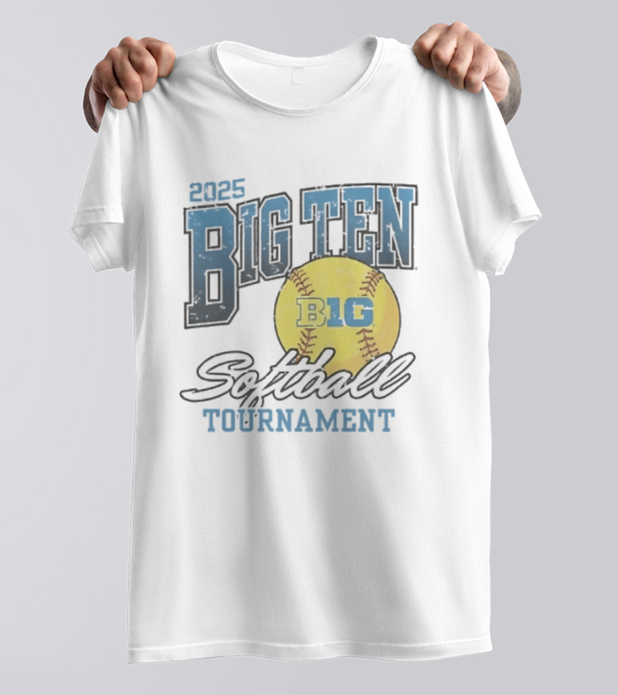 2025 Big Ten Softball Tournament B1G Yellow Softball T-Shirt