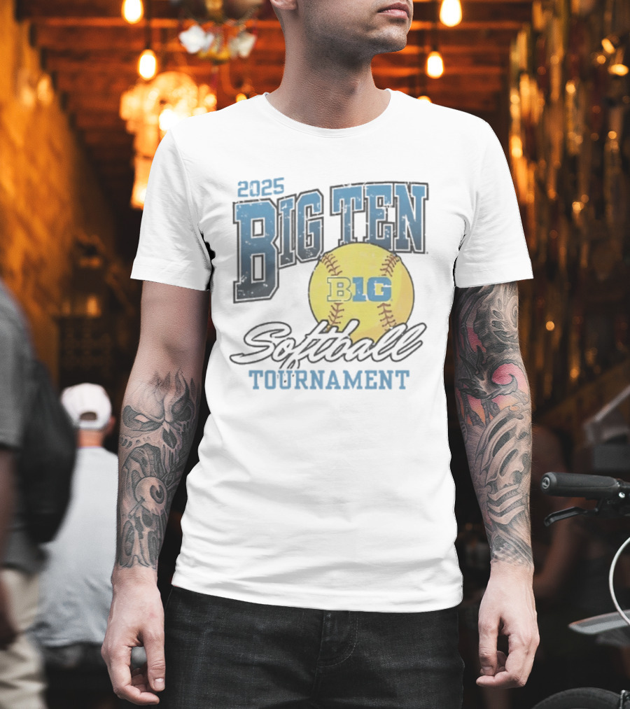 2025 Big Ten Softball Tournament B1G Yellow Softball T-Shirt