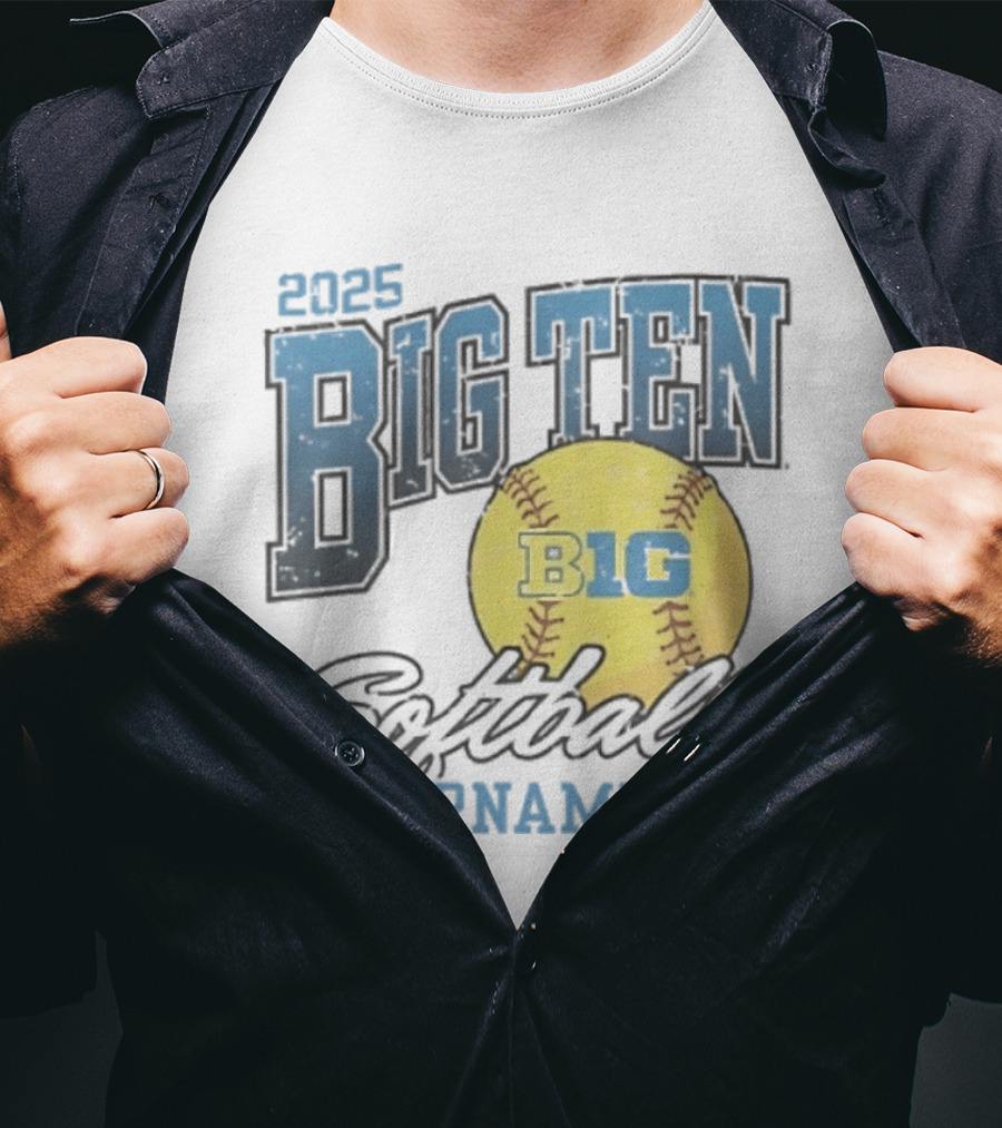 2025 Big Ten Softball Tournament B1G Yellow Softball T-Shirt