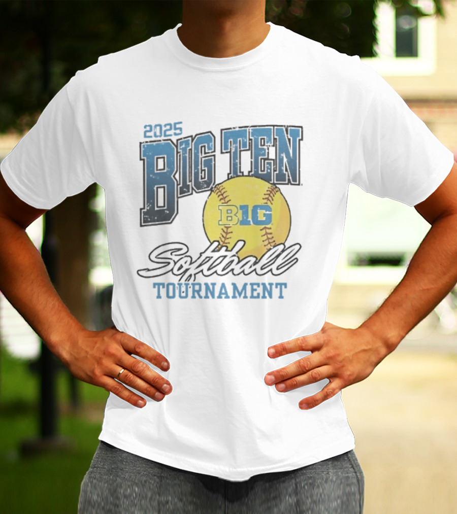 2025 Big Ten Softball Tournament B1G Yellow Softball T-Shirt