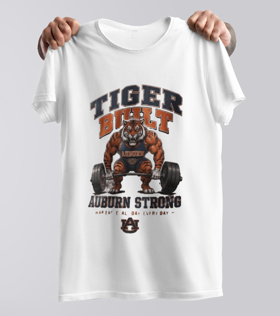 Auburn Tigers Tiger Built Auburn Strong War Eagle Everyday T-Shirt