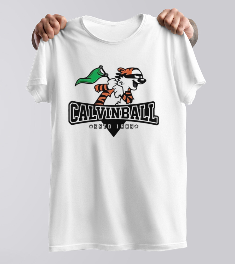 Calvinball Estd 1985 Cartoon Character Playing Sports With Green Flag T-Shirt