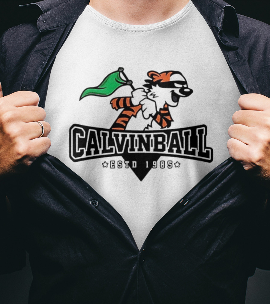 Calvinball Estd 1985 Cartoon Character Playing Sports With Green Flag T-Shirt