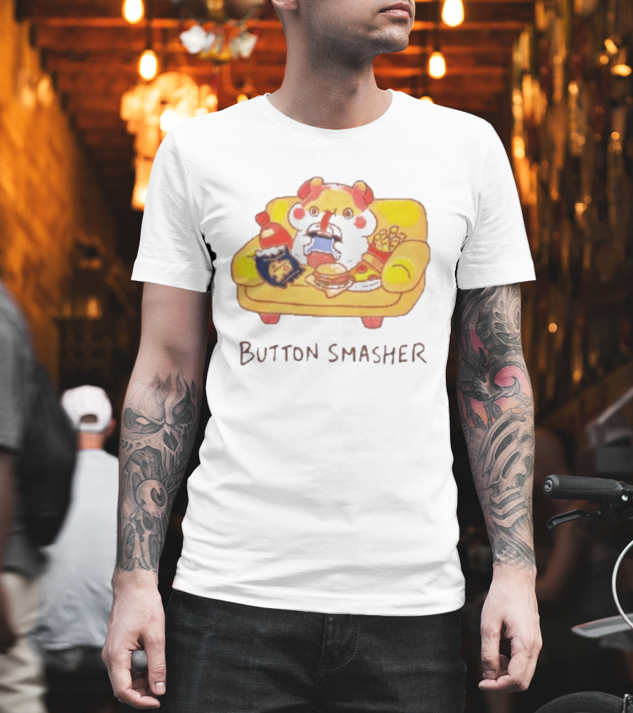 Classic Muffin Corner Muffinmaru Button Smasher Couch Potato Gamer Snack Time T-Shirt