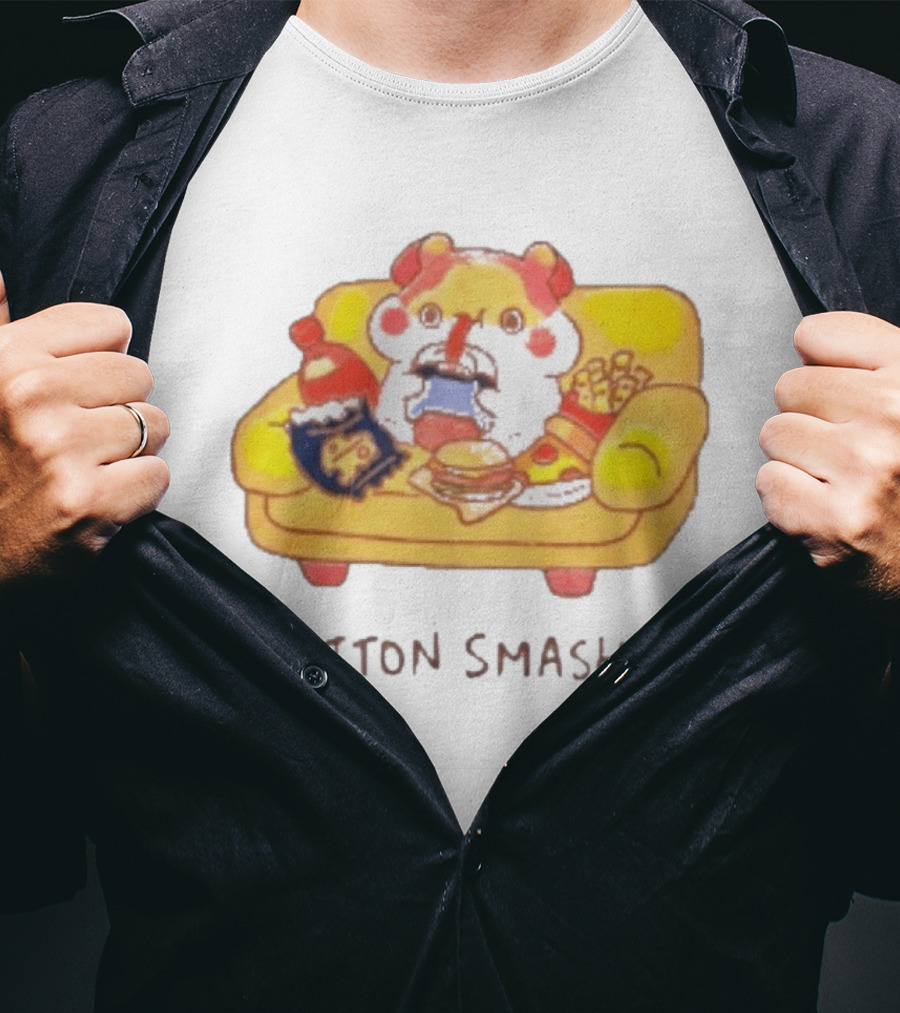 Classic Muffin Corner Muffinmaru Button Smasher Couch Potato Gamer Snack Time T-Shirt