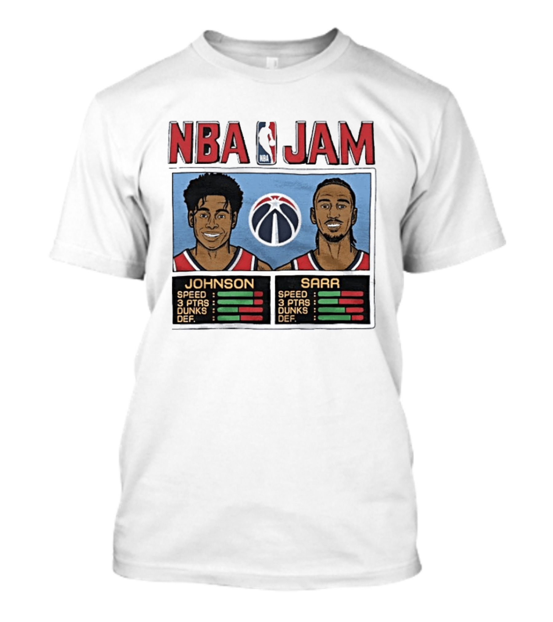 NBA Jam Wizards Johnson Alex Sarr Players Speed Points Dunks Defense T-Shirt