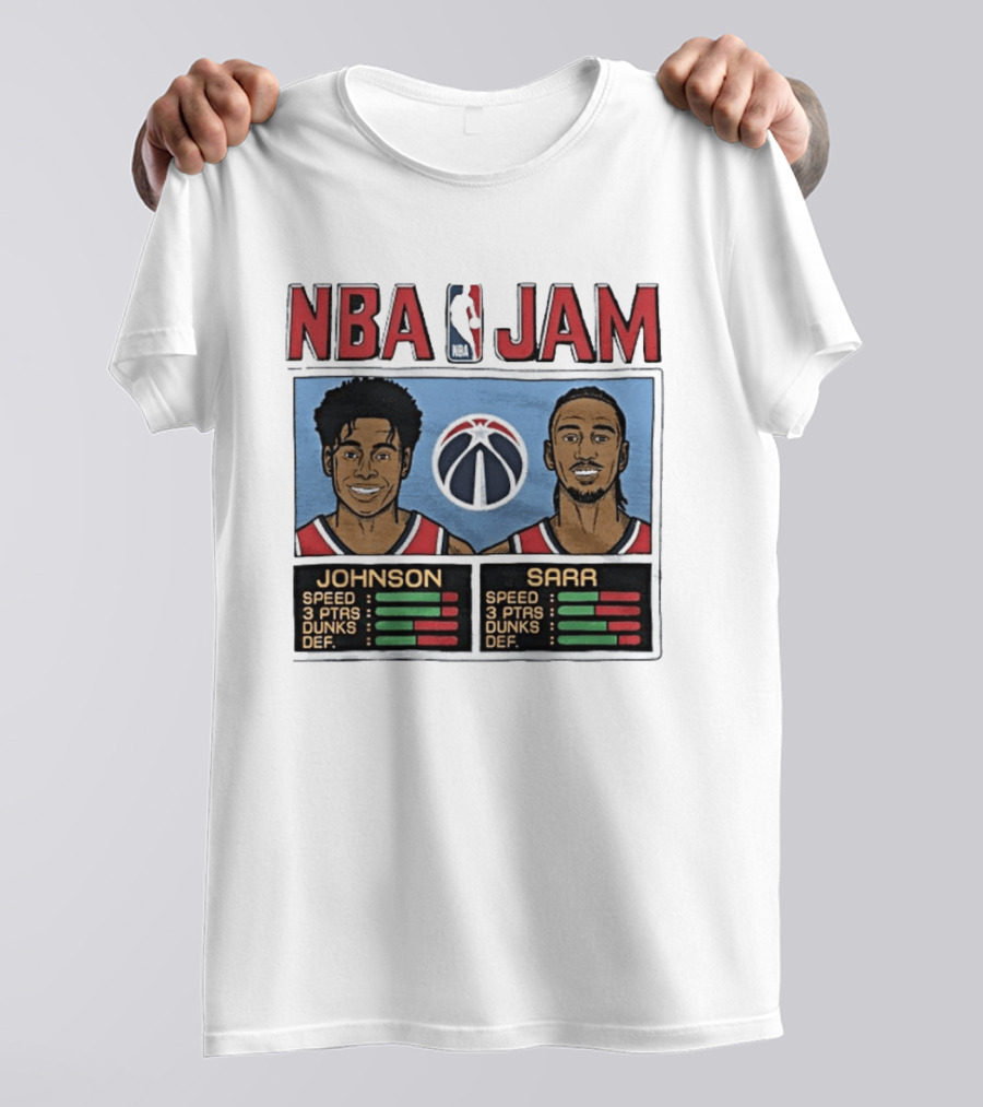NBA Jam Wizards Johnson Alex Sarr Players Speed Points Dunks Defense T-Shirt