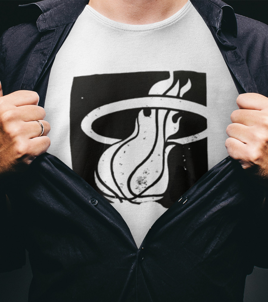 Miami Heat Basketball NBA Iconic Flaming Ball T-Shirt