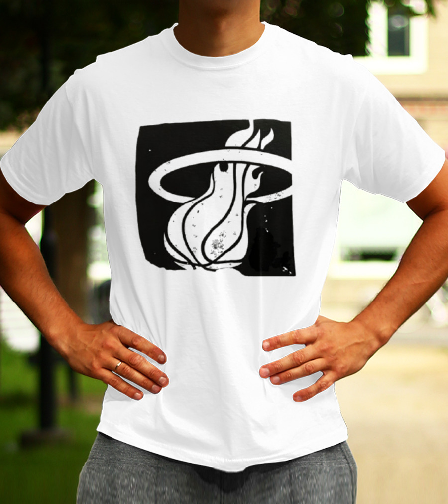 Miami Heat Basketball NBA Iconic Flaming Ball T-Shirt