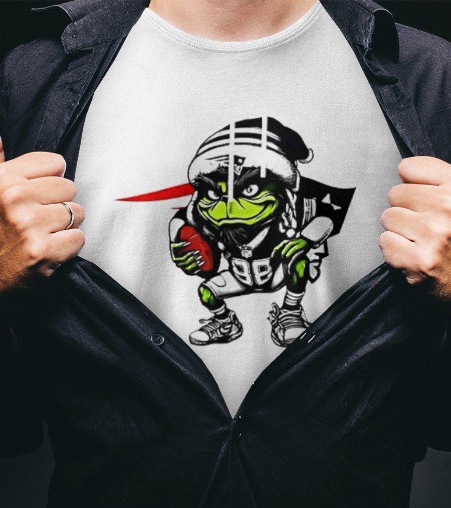 New England Patriots Grinch Christmas Football Collaboration T-Shirt