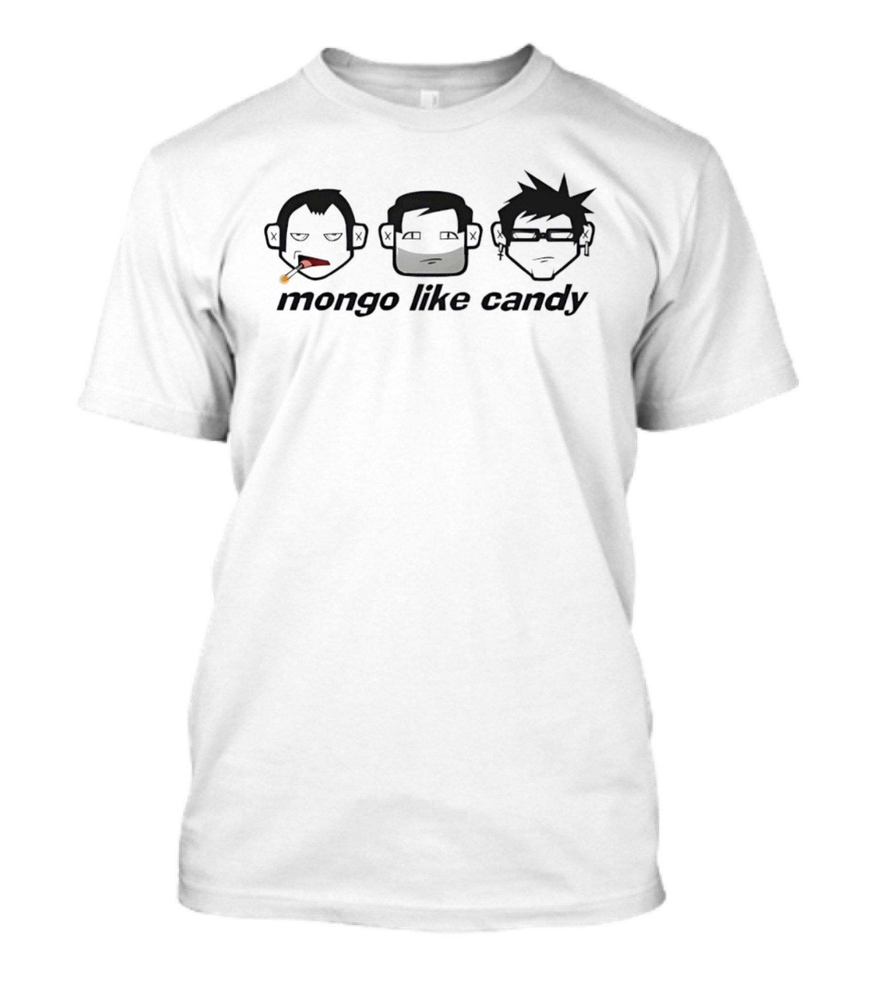 Mongo Like Candy Cartoon Character Trio Faces T-Shirt