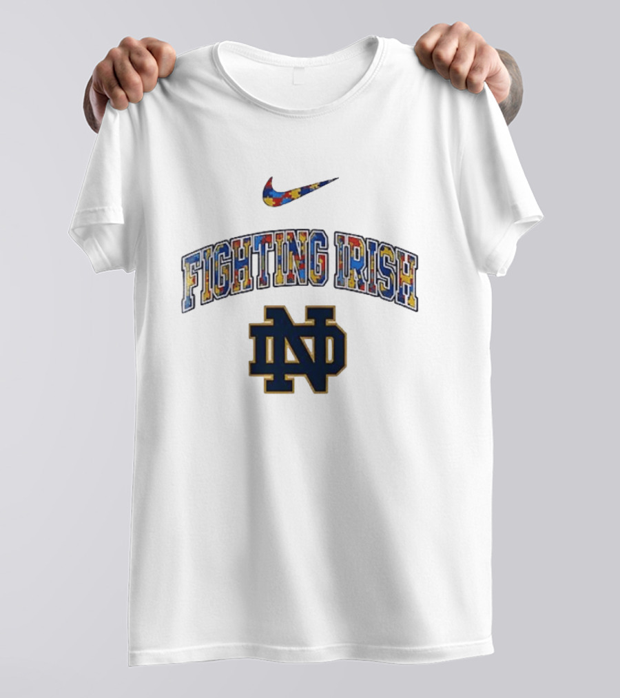 Notre Dame Fighting Irish Nike Autism Awareness Puzzle T-Shirt