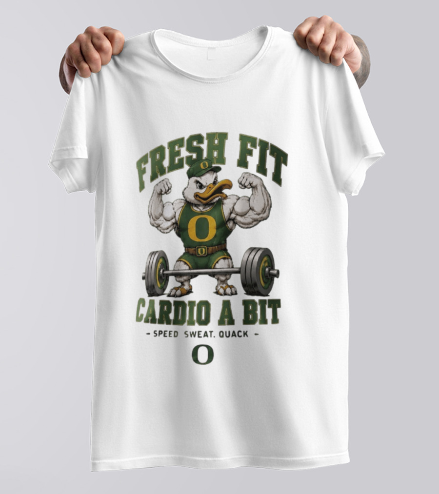 Oregon Ducks Fresh Fit Muscle Mascot Cardio Speed Sweat Quack T-Shirt