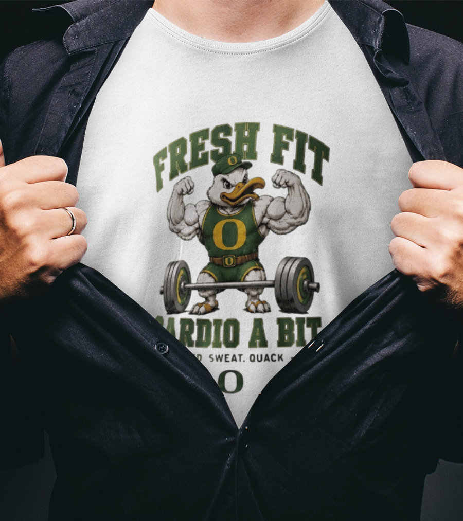 Oregon Ducks Fresh Fit Muscle Mascot Cardio Speed Sweat Quack T-Shirt