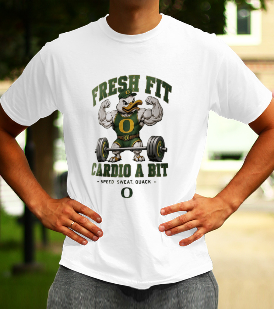 Oregon Ducks Fresh Fit Muscle Mascot Cardio Speed Sweat Quack T-Shirt