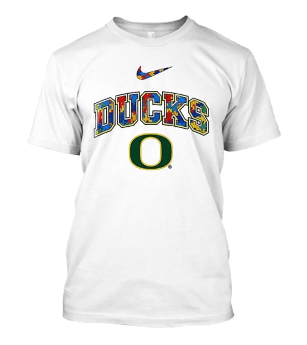 Oregon Ducks Autism Awareness Accept Understand Love Puzzle Nike T-Shirt