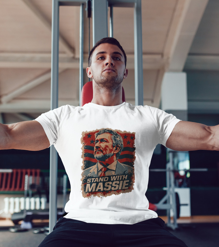 Stand With Massie Patriotic Political Artwork With Stars And Stripes T-Shirt