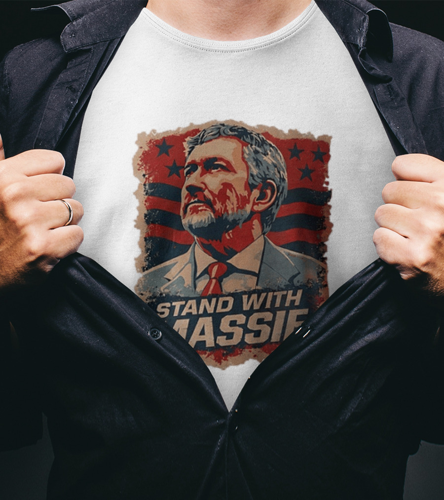 Stand With Massie Patriotic Political Artwork With Stars And Stripes T-Shirt