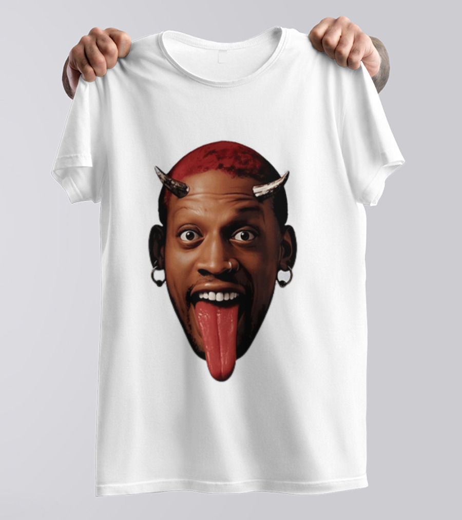 Dennis Rodman Big Face Devil Horns Chicago Bulls T-Shirt