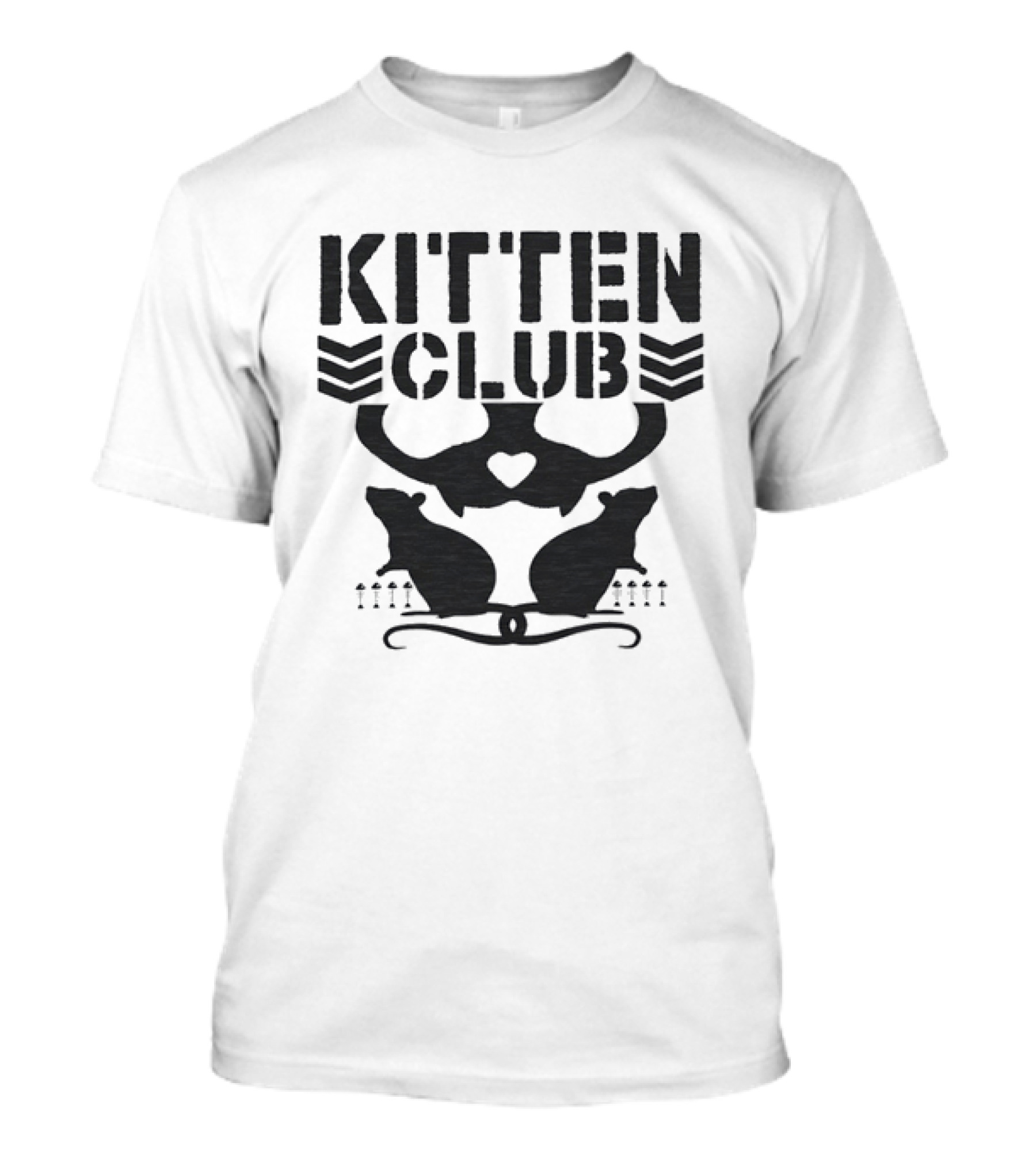 Kitten Club Distressed Pet Lover Cats With Heart T-Shirt