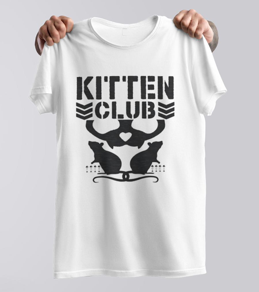 Kitten Club Distressed Pet Lover Cats With Heart T-Shirt