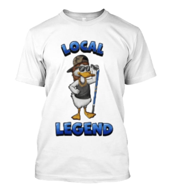Duck Local Legend Hockey Player In Sunglasses And Cap T-Shirt
