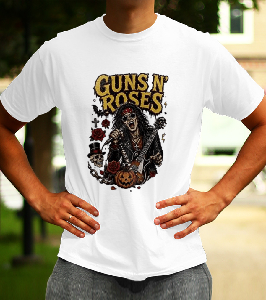 Guns N' Roses I'm A GNR Ghoul Appetite For Fright Halloween Rocks With Skulls And Pumpkins T-Shirt