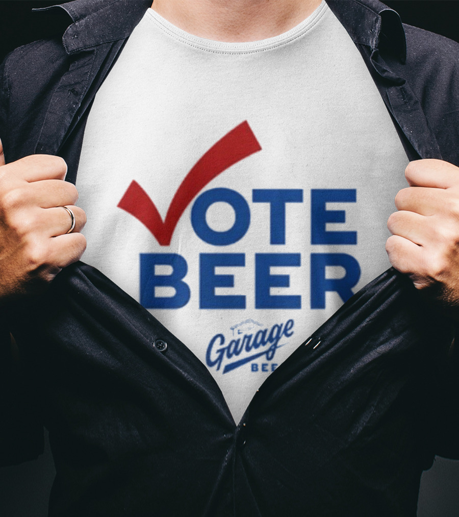 Vote Beer Garage Beer 2025 Checkmark Original T-Shirt