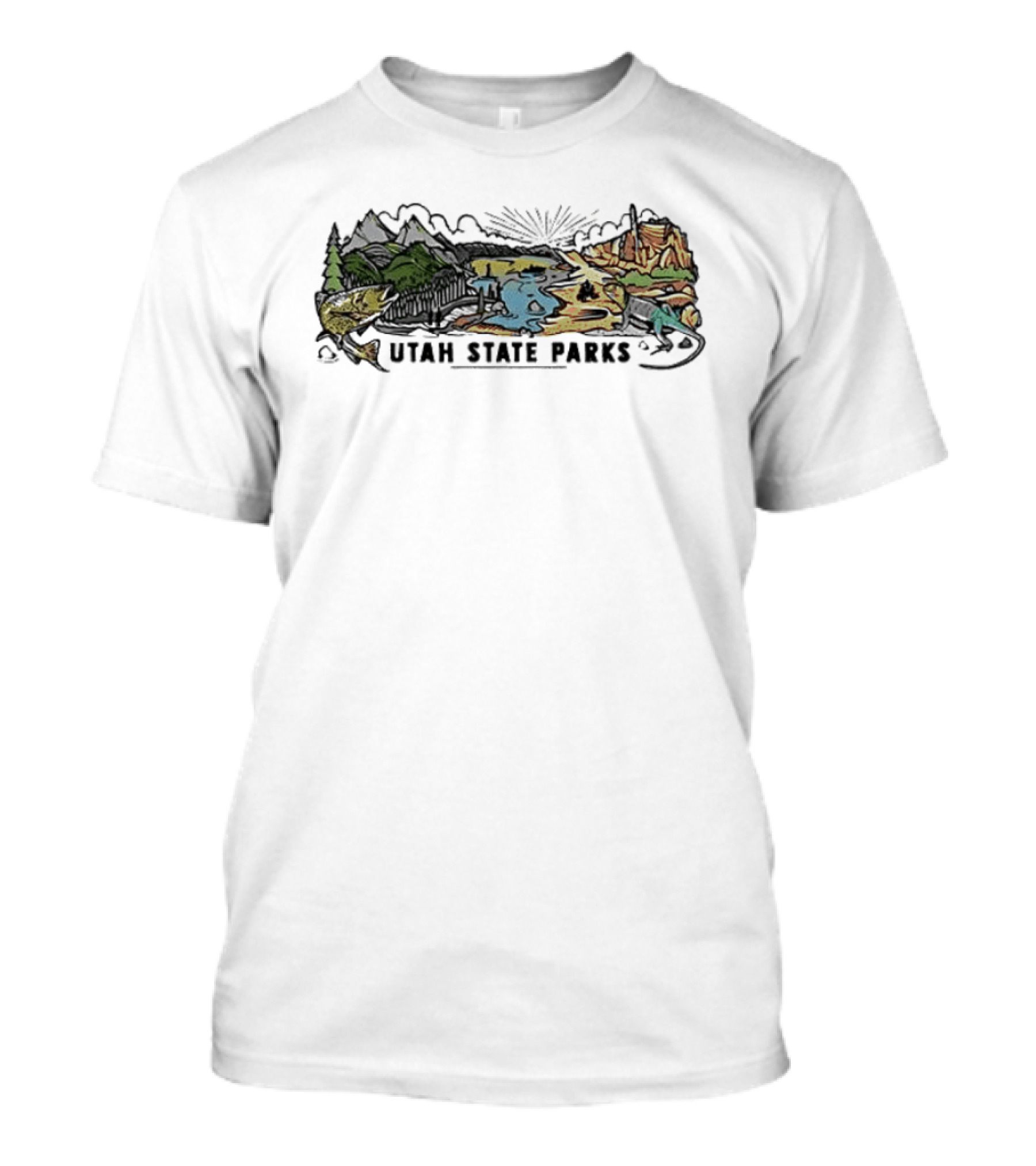 Utah State Parks Scenic Landscape With Mountains And Trees T-Shirt