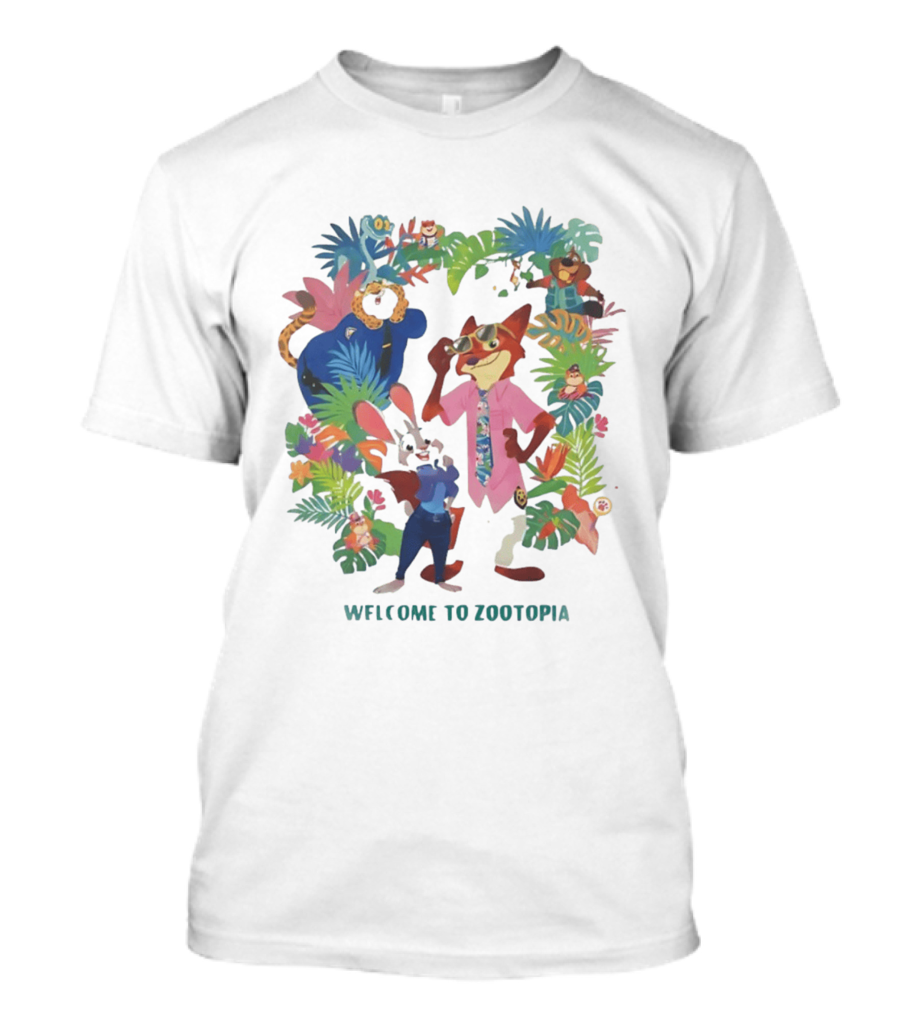 Welcome To Zootopia Enjoy Our Pawpsicle Jungle Adventure Characters T-Shirt