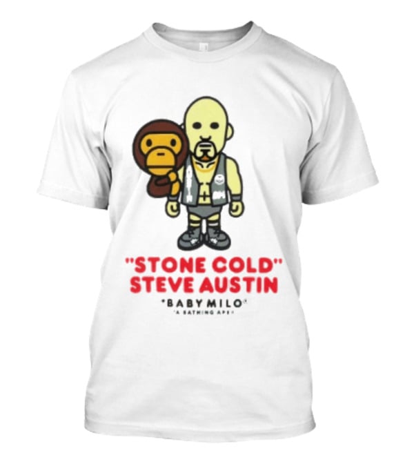 Stone Cold Steve Austin Baby Milo Collaboration Mens White T-Shirt