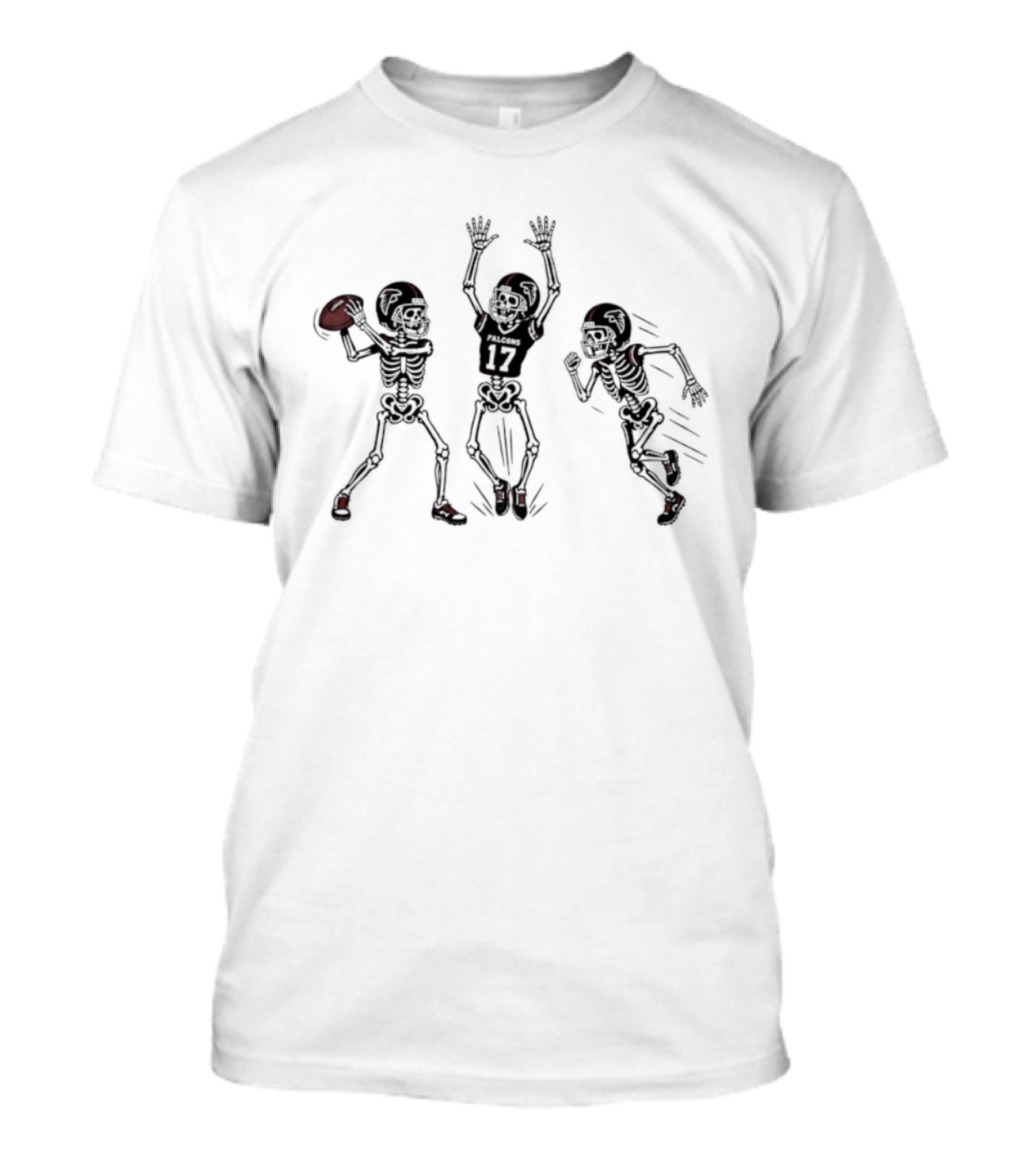 Zachariah Branch 17 Atlanta Falcons Skeleton Football Players T-Shirt