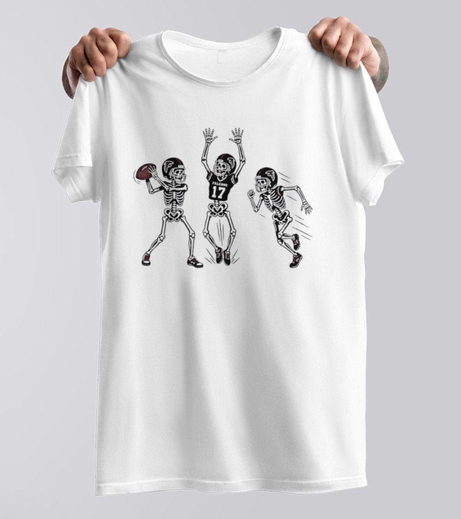 Zachariah Branch 17 Atlanta Falcons Skeleton Football Players T-Shirt