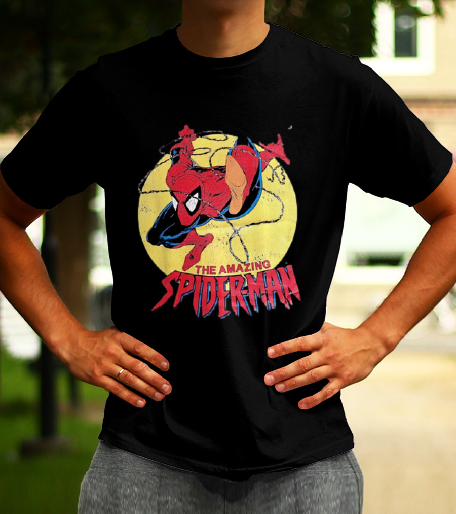 Amazing Spider Man Distressed Marvel Superhero Webslinger T-Shirt