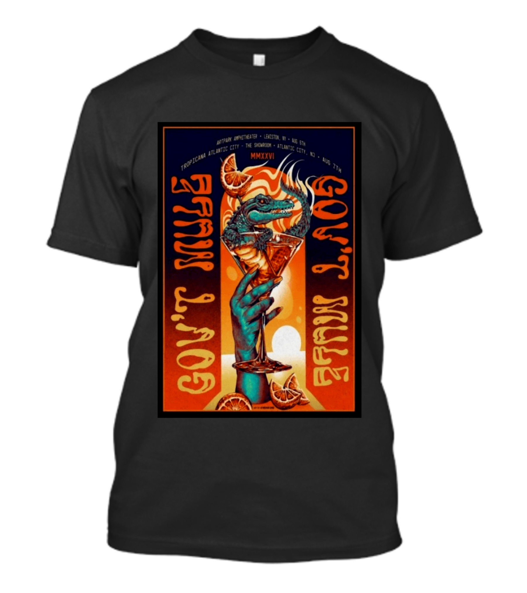 Gov't Mule August 7 Tropicana Showroom Atlantic City MMXXVI Alligator Cocktail T-Shirt