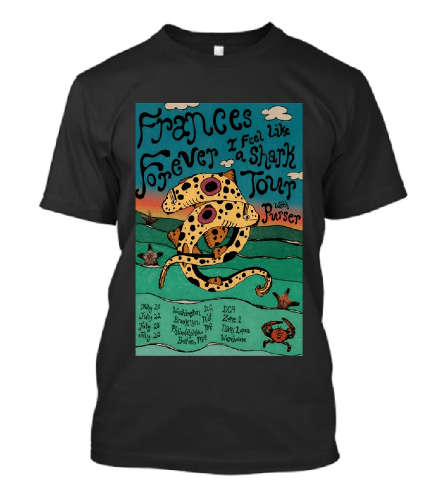 Frances Forever I Feel Like A Shark Tour 2026 Washington DC Brooklyn Philadelphia Boston Purser T-Shirt