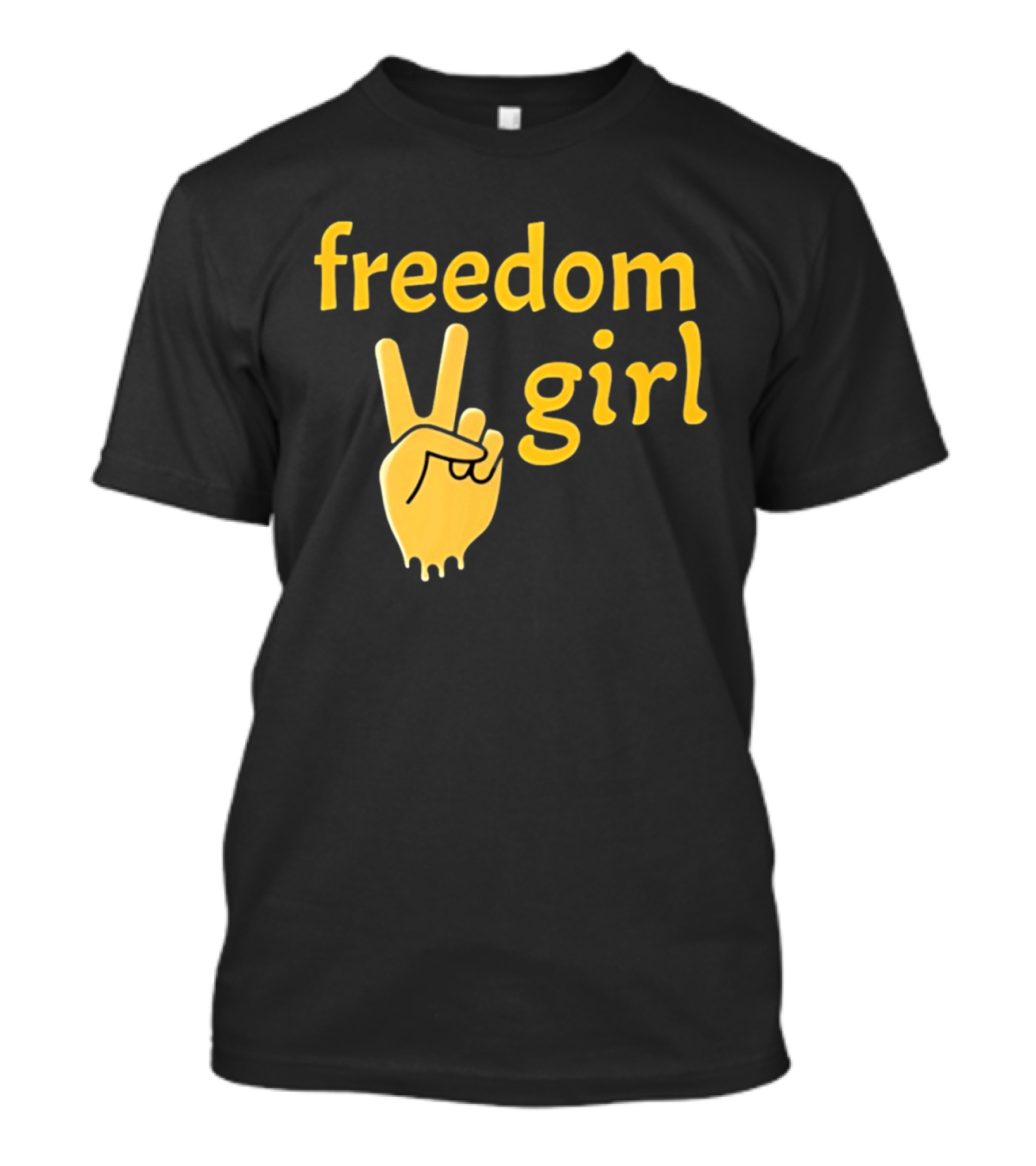 Freedom Girl Peace Sign Hand Gesture T-Shirt