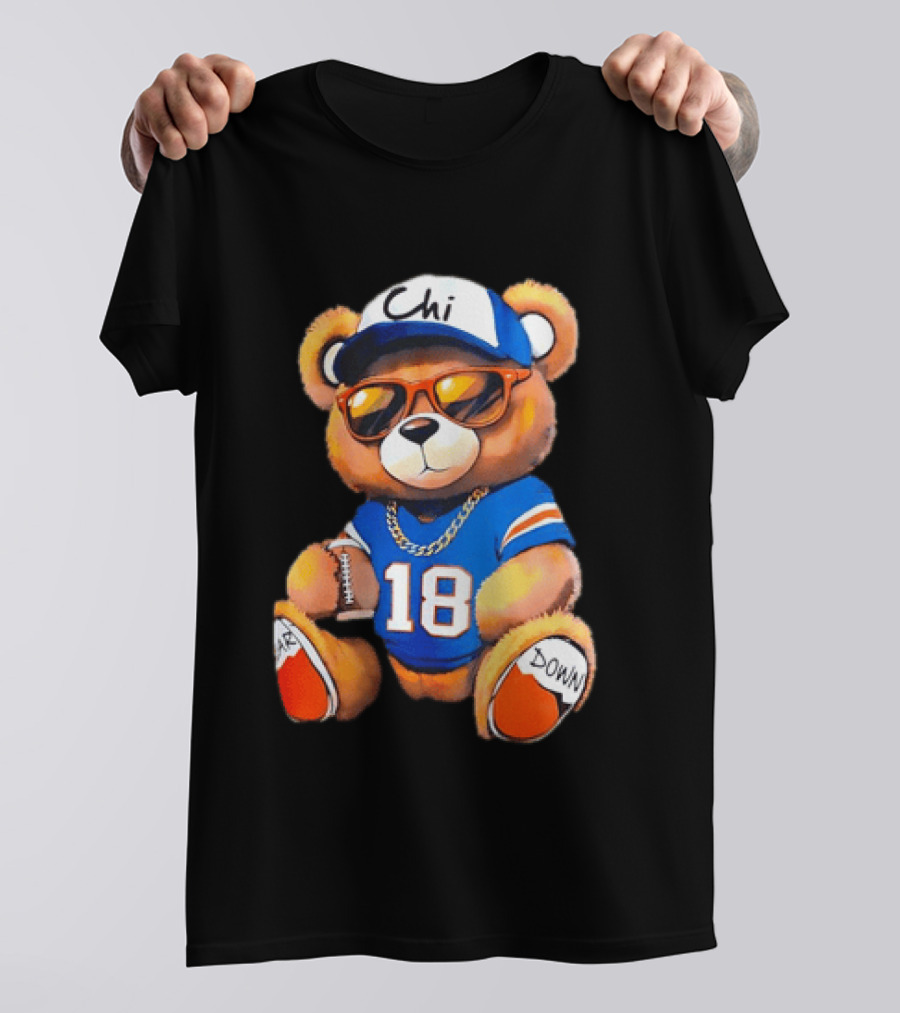 Bear Down Chi 18 Teddy Bear Football Fan Gear T-Shirt
