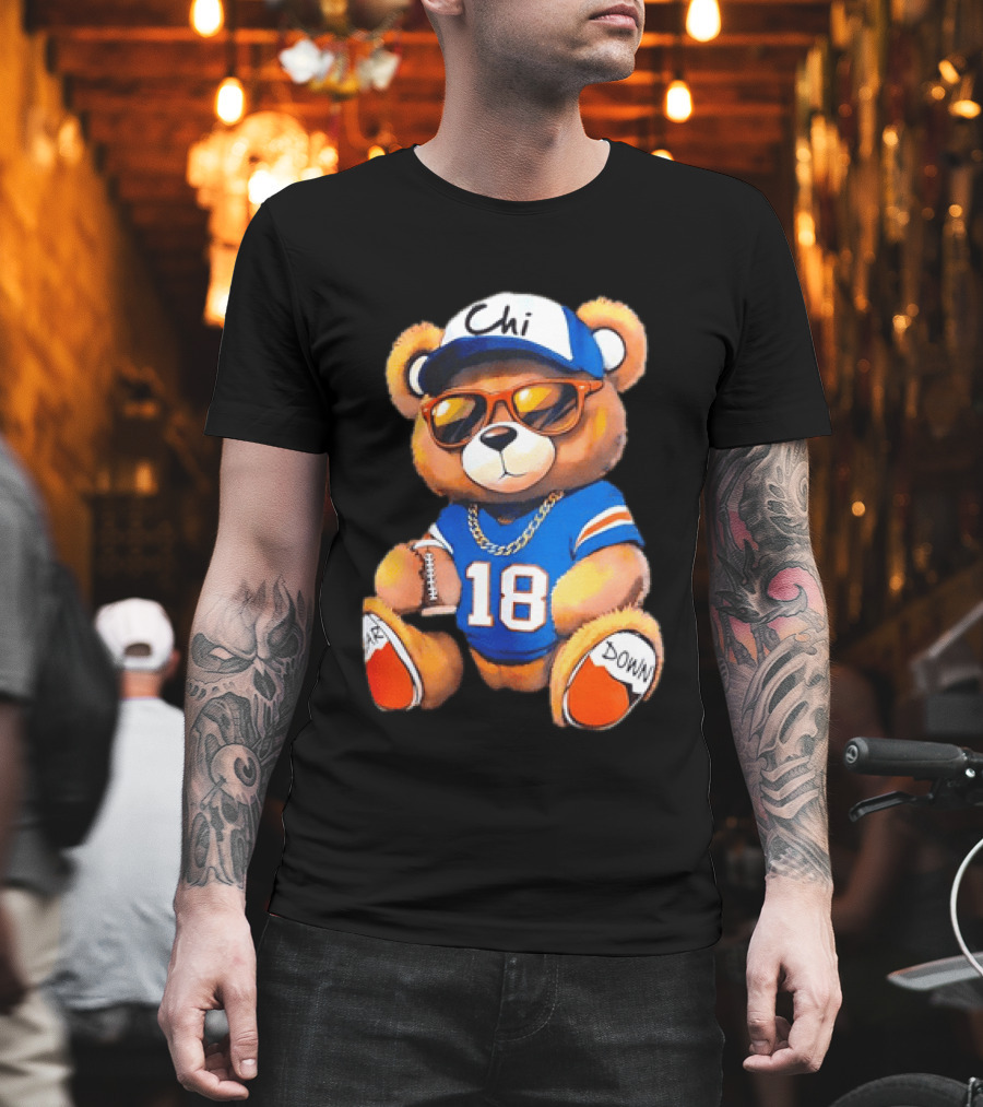 Bear Down Chi 18 Teddy Bear Football Fan Gear T-Shirt