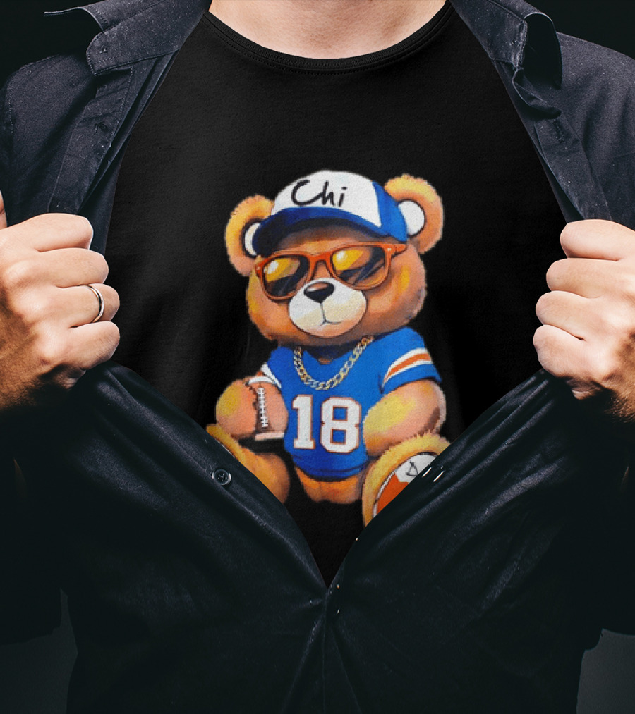 Bear Down Chi 18 Teddy Bear Football Fan Gear T-Shirt