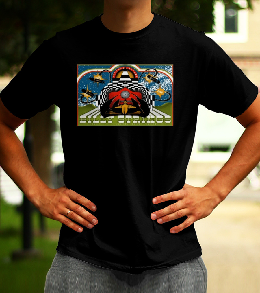 Billy Strings Live Fishers Event Center Aug 6 8 2026 Checkerboard Tunnel Race Car Aesthetic T-Shirt